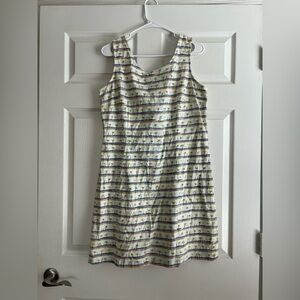 Weekend Traffic Tropical Palm Tree Beachy Coastal Sleeveless Shift Dress Large